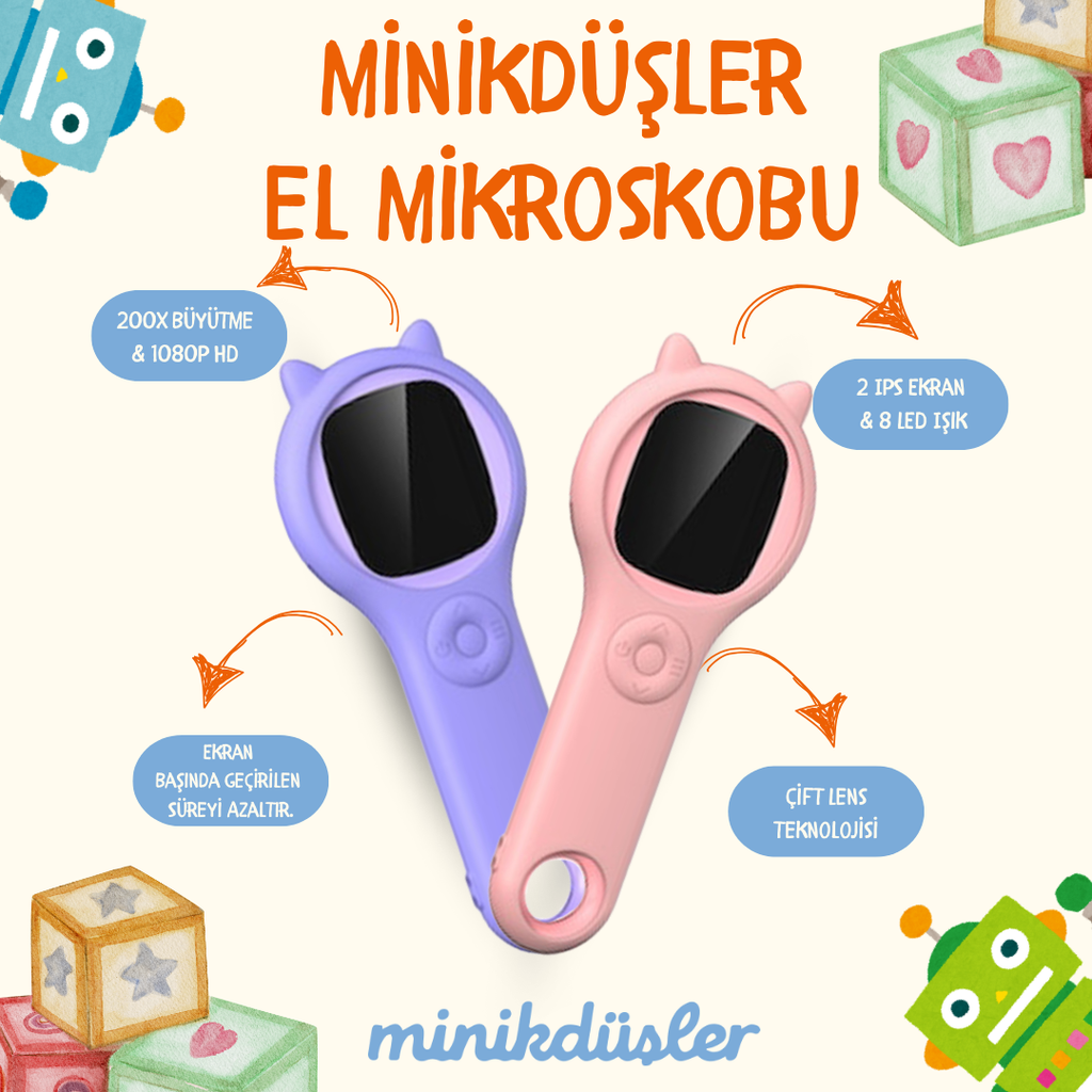 Minik Düşler™ Çocuklar İçin El Mikroskobu
